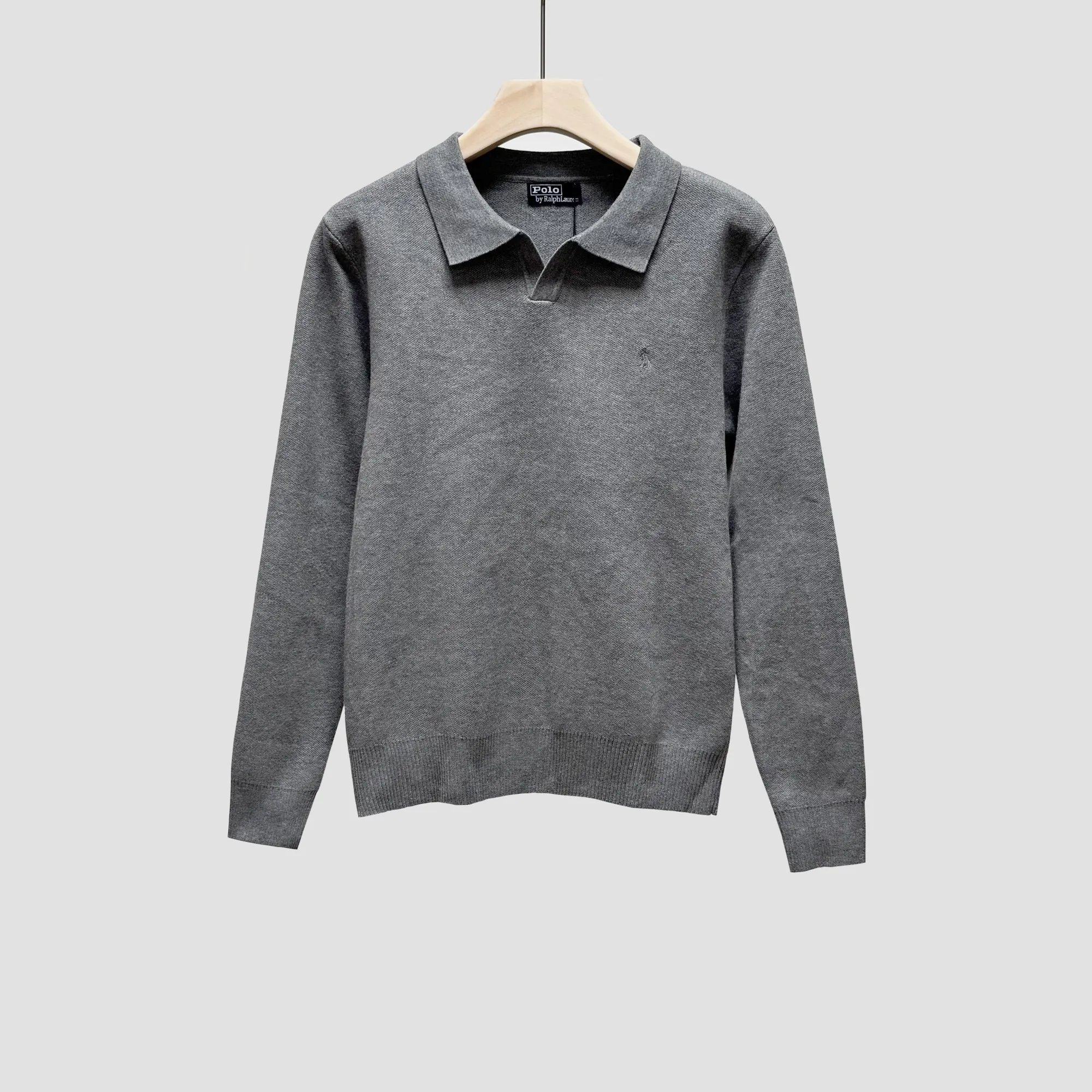 P260 Ralph Lauren lapel V-neck sweater Color: black gray royal blue Size: S-XXL 1:1 same style, model number (RL18774)